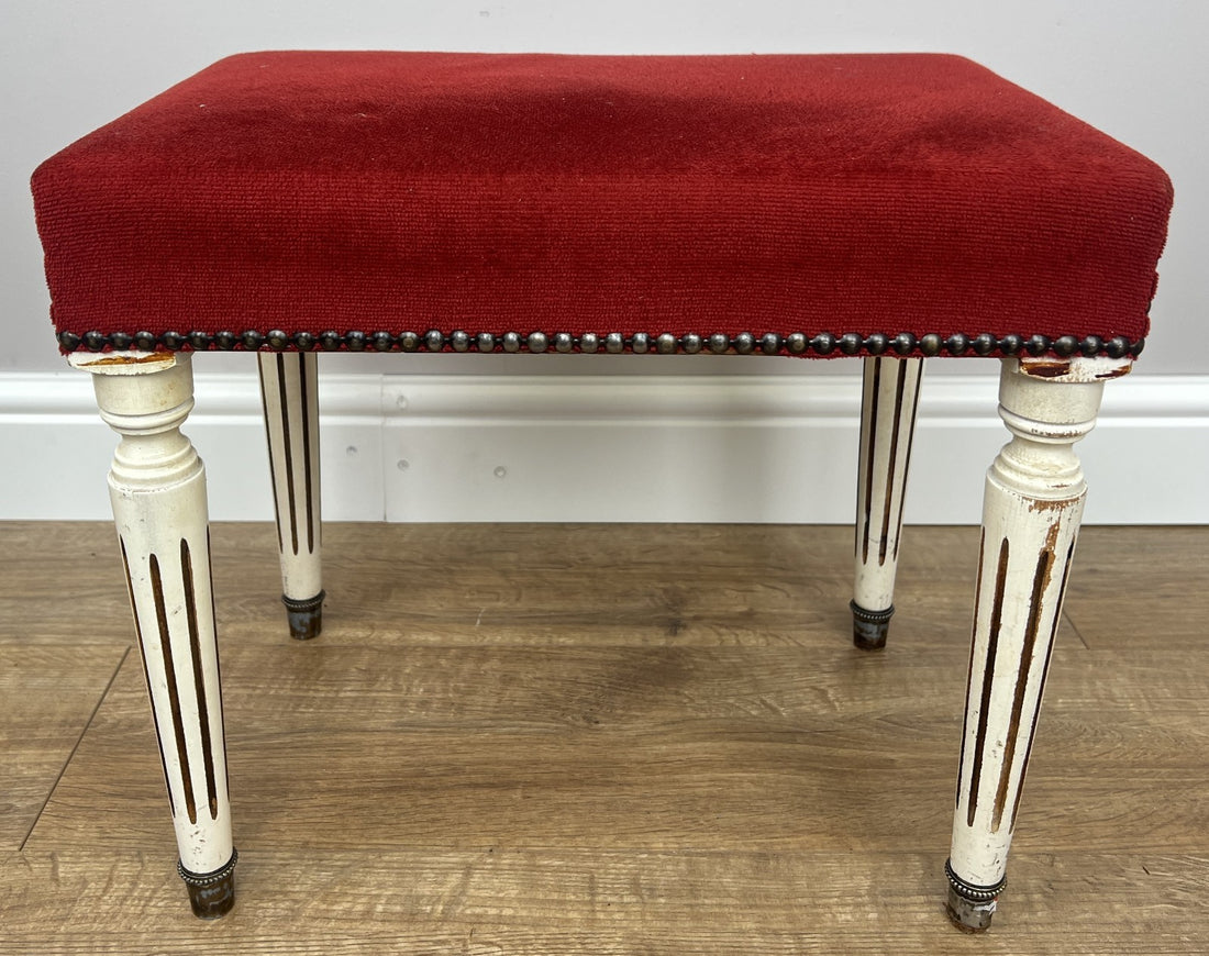 Footstool Vintage French Upholstered Stool Bench Decorative Seat LOT 49470