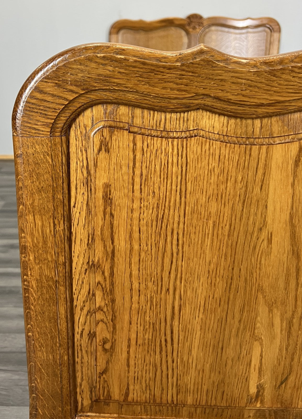 Bed Vintage French Louis XVI Single Bed Frame Oak Carved Headboard LOT 45974