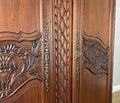 Wardrobe Antique French Style Walnut Two Door Carved Armoire LOT 6499