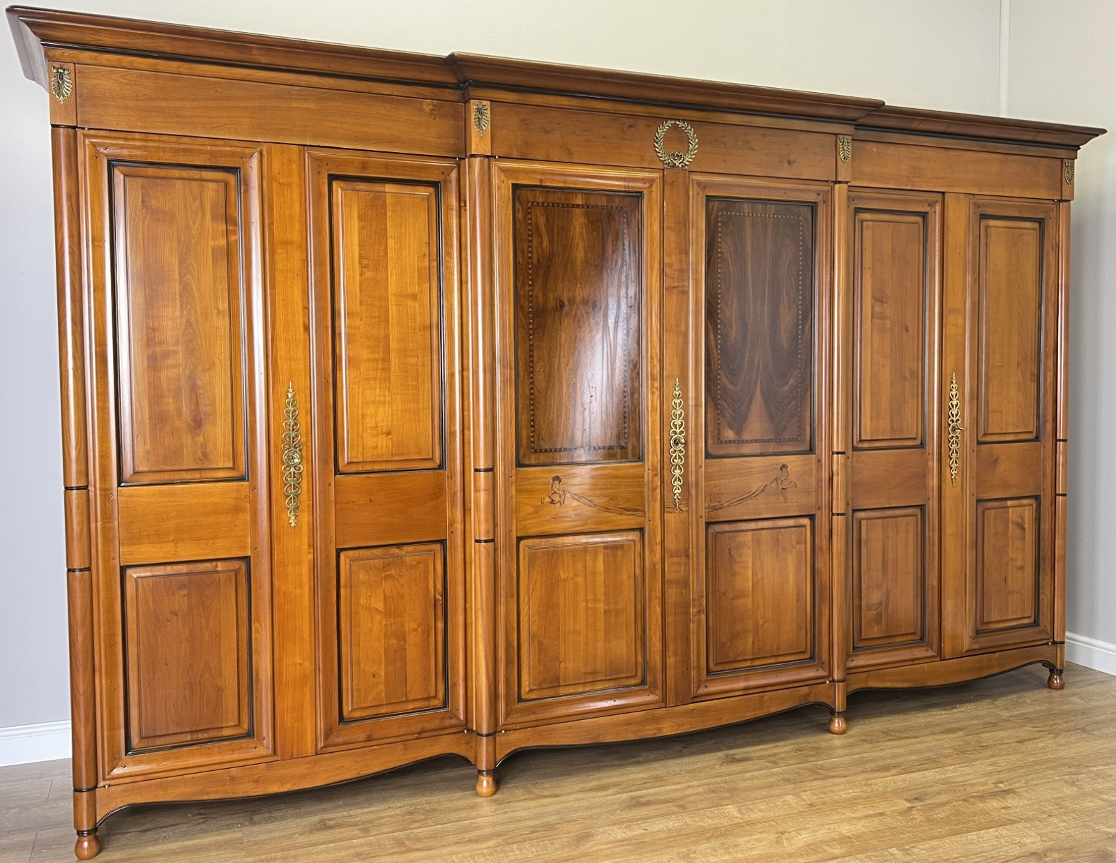 Wardrobe Vintage French Ehalt Six Door Carved Armoire Cabinet LOT 61122