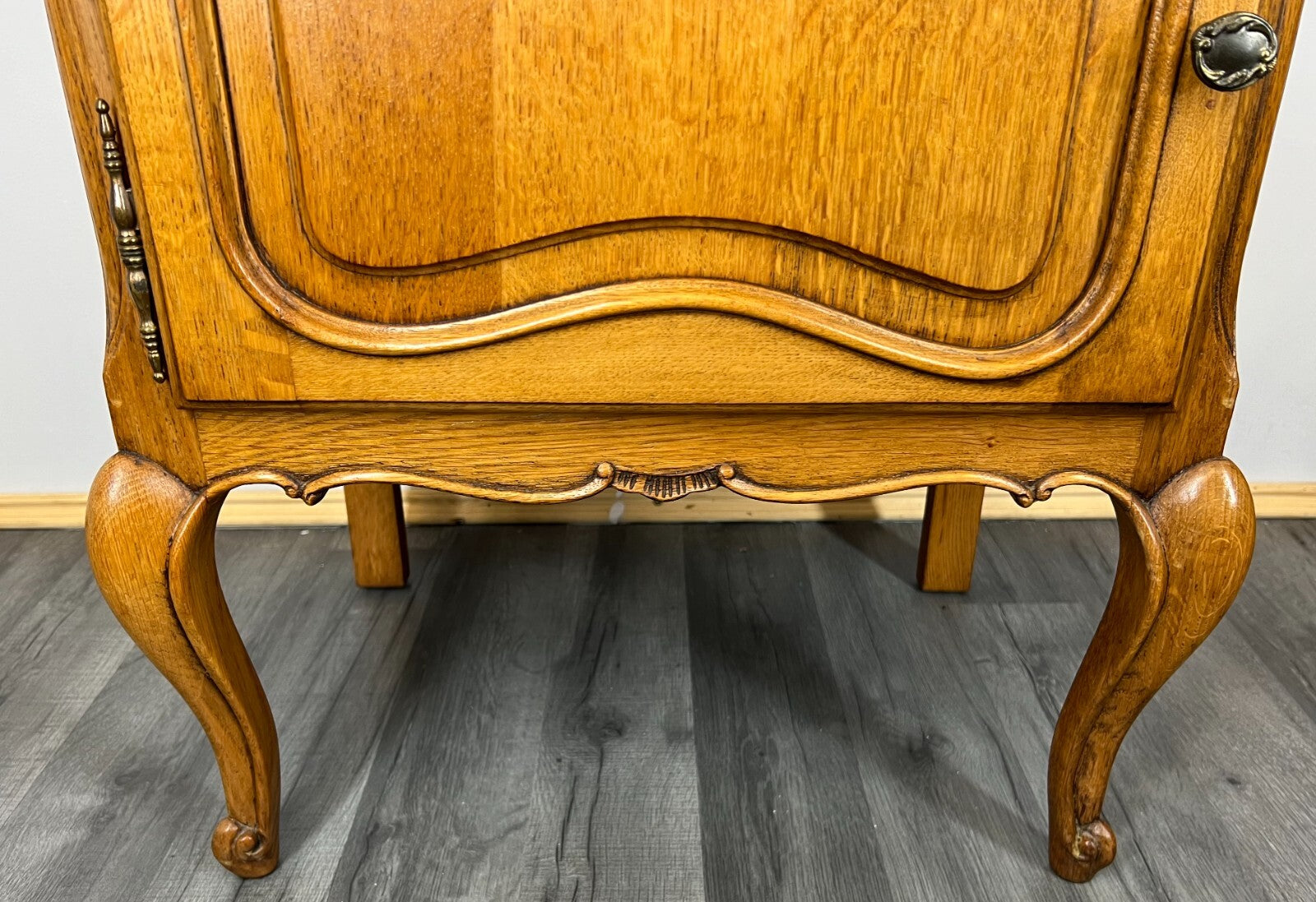 Pair of Bedside Tables Vintage French Louis XVI Oak Carved Cabinets LOT 26109