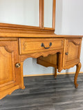 Vintage Dressing Table with mirror French Louis Oak Vanity Table Makeup LOT 45604