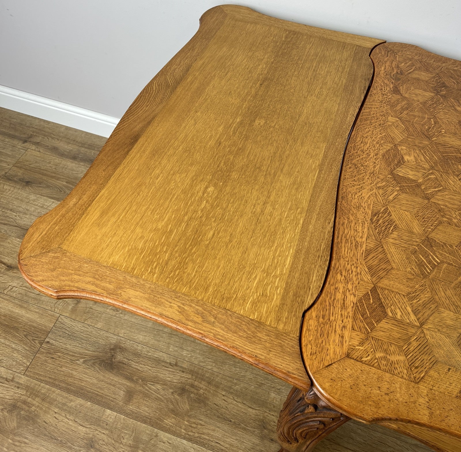 Dining Table Vintage French Louis XVI Carved Oak Extendable Table LOT 635812