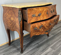 Chest of Drawers Antique French Bombe Walnut Marble Top Carved Cabinet LOT 47061