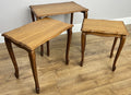 Nested Tables Vintage French Louis Oak Set of Three Carved Tables LOT 6498