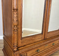 Wardrobe Antique French Oak Two Door Mirrored Carved Armoire Cabinet LOT 61209