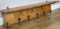 Coat Rack Vintage French Carved Oak Wall Mounted 6 Hooks Rack Hanger LOT 63662