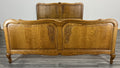 Bed Vintage French Louis XVI Double Bed Frame Oak Carved Headboard LOT 14621