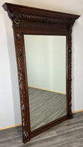 Antique French Oak Wall Mirror with  Carved Frame Wall Decor 197cm  LOT 43520