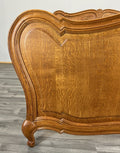 Bed Frame Vintage French Louis XVI Style Oak Double Carved Panel LOT 4086