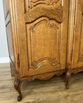 Wardrobe Vintage French Louis XVI Style Oak Four Door Carved Armoire LOT 6496