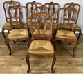 Dining Chairs Vintage French Louis Style Oak Set of 8 Upholstered Seats LOT 63450