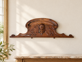 Pediment Antique French Style Oak Carved Decorative Furniture Crest LOT 6540