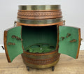 Cabinet Vintage French Style Barrel Drink Cabinet Oak Carved Storage LOT 49627