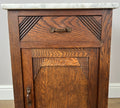 Bedside Table Antique French Marble Top Oak Cabinet Carved Cupboard LOT 62002