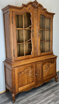 Bookcase Vintage French Louis XIV Style Oak Display Cabinet Sideboard LOT 44811