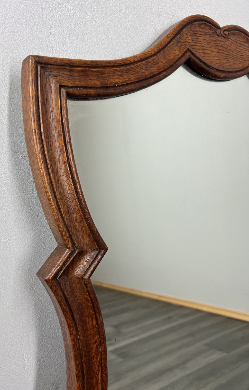 Vintage French Style Carved Oak Wall Mirror Ornate Wall Frame LOT 45423