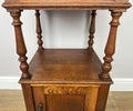Bedside Table Antique French Style Marble Top Oak Cabinet Nightstand LOT 62434