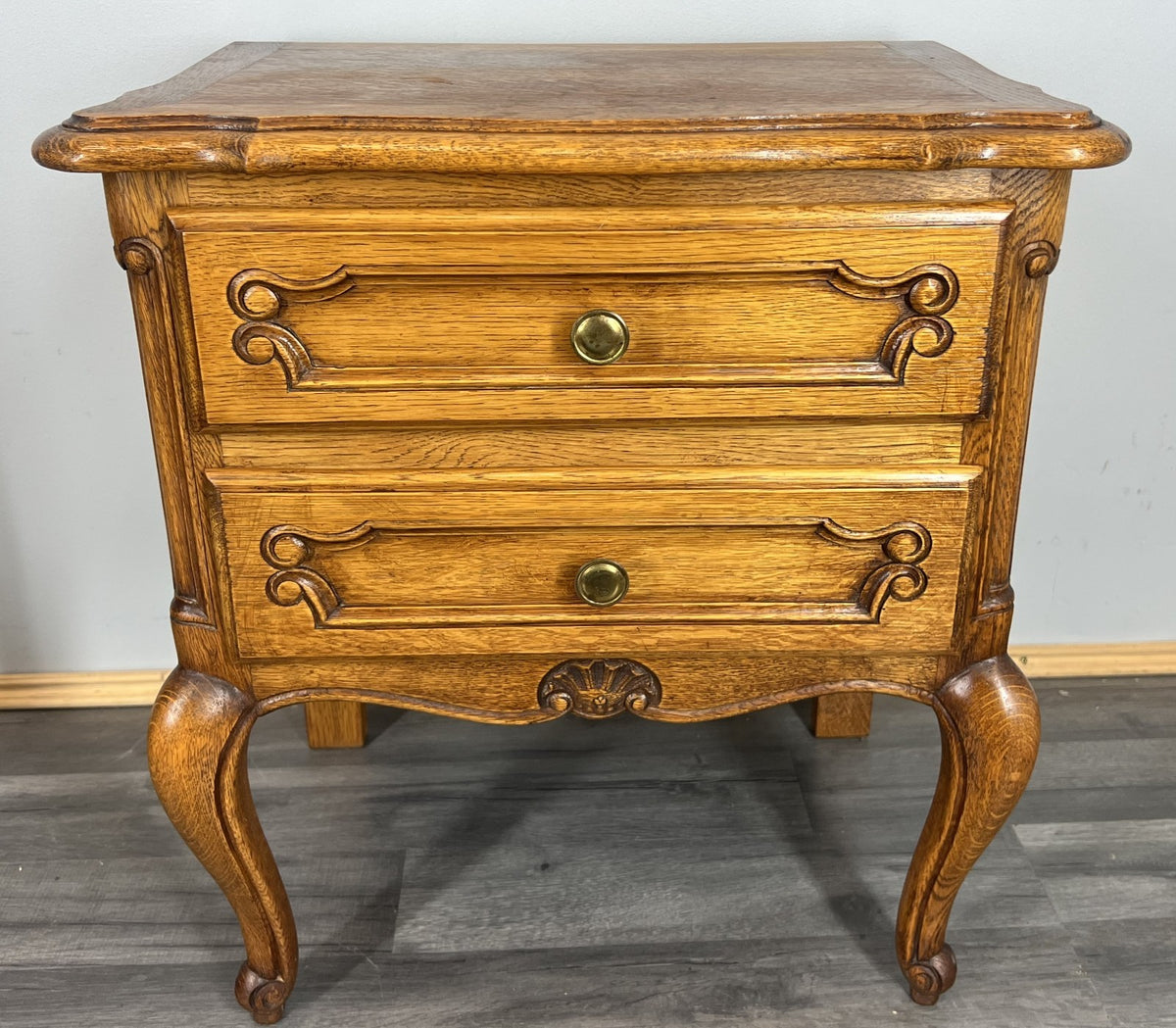 French Vintage Oak Bedside Tables Pair Cupboards Cabinets Louis XVI LOT 3943