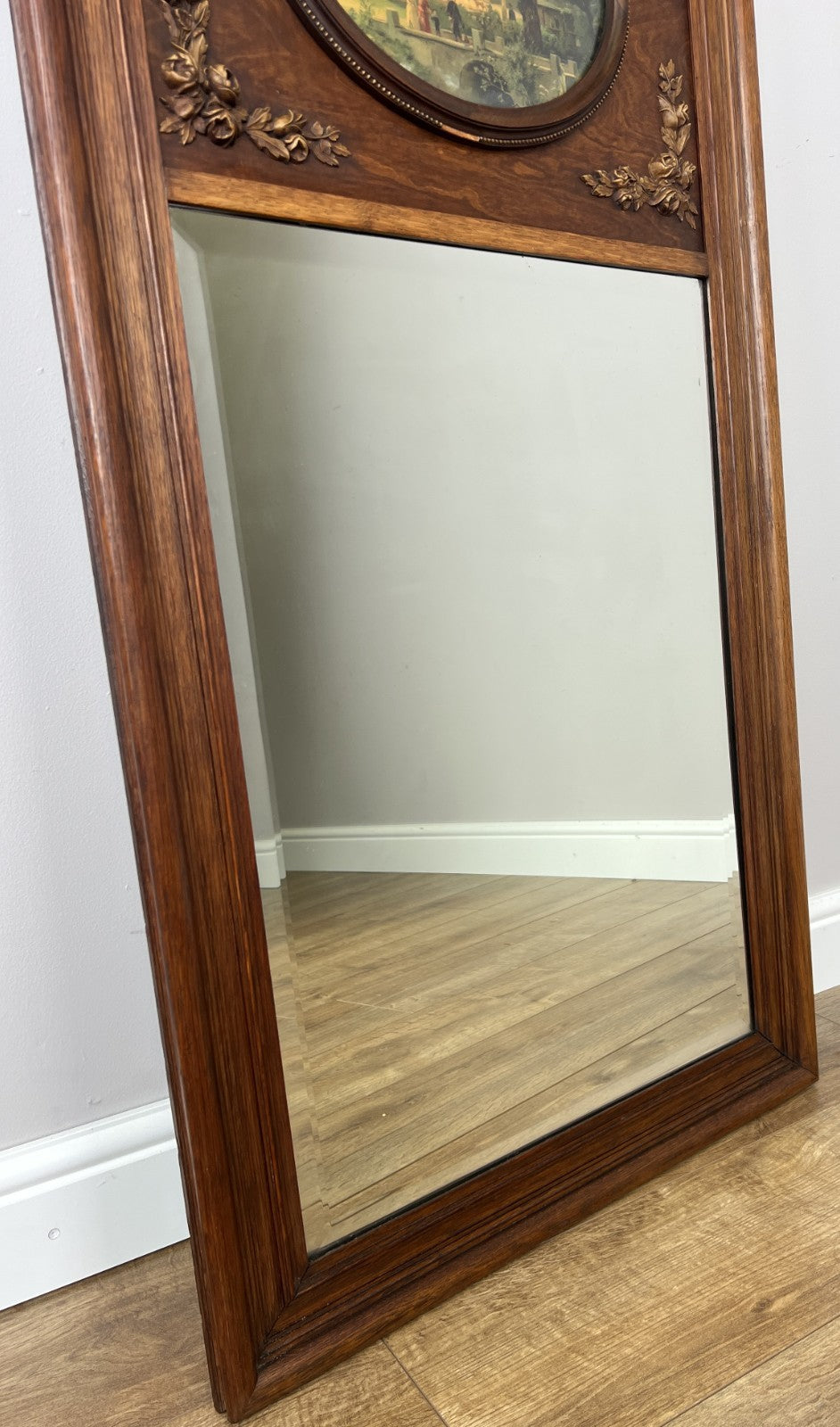 Wall Mirror Antique French Style Oak Carved Ornate Wall Frame LOT 60889