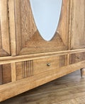 Wardrobe Vintage French Oak Triple Door Mirrored Carved Armoire Cabinet LOT 610113