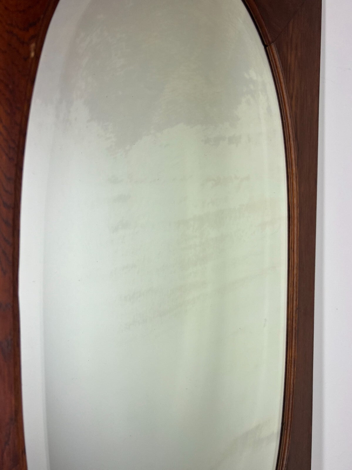 Mirror Antique French Oak Mirror Oval Glass Panel Decorative Frame LOT 31207