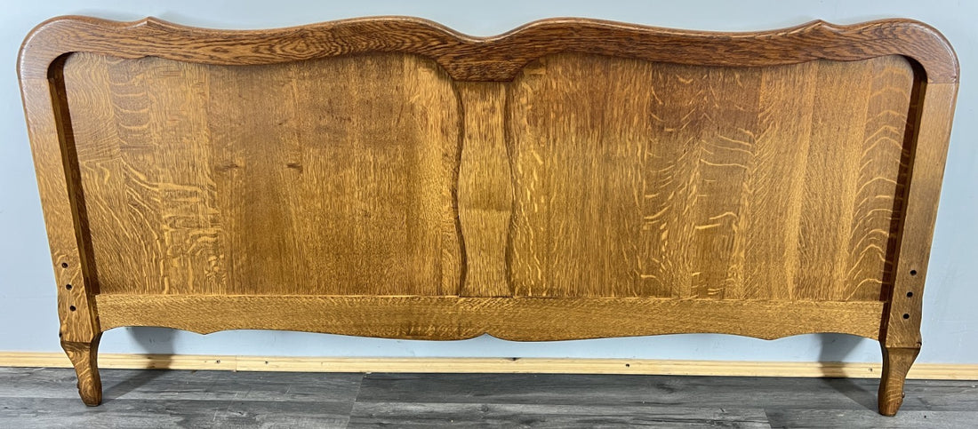 Headboard Vintage French Louis XVI Oak Carved Double Bed Headboard LOT 47510