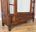 Wardrobe Antique French Style Oak Mirrored Door Carved Armoire LOT 6539