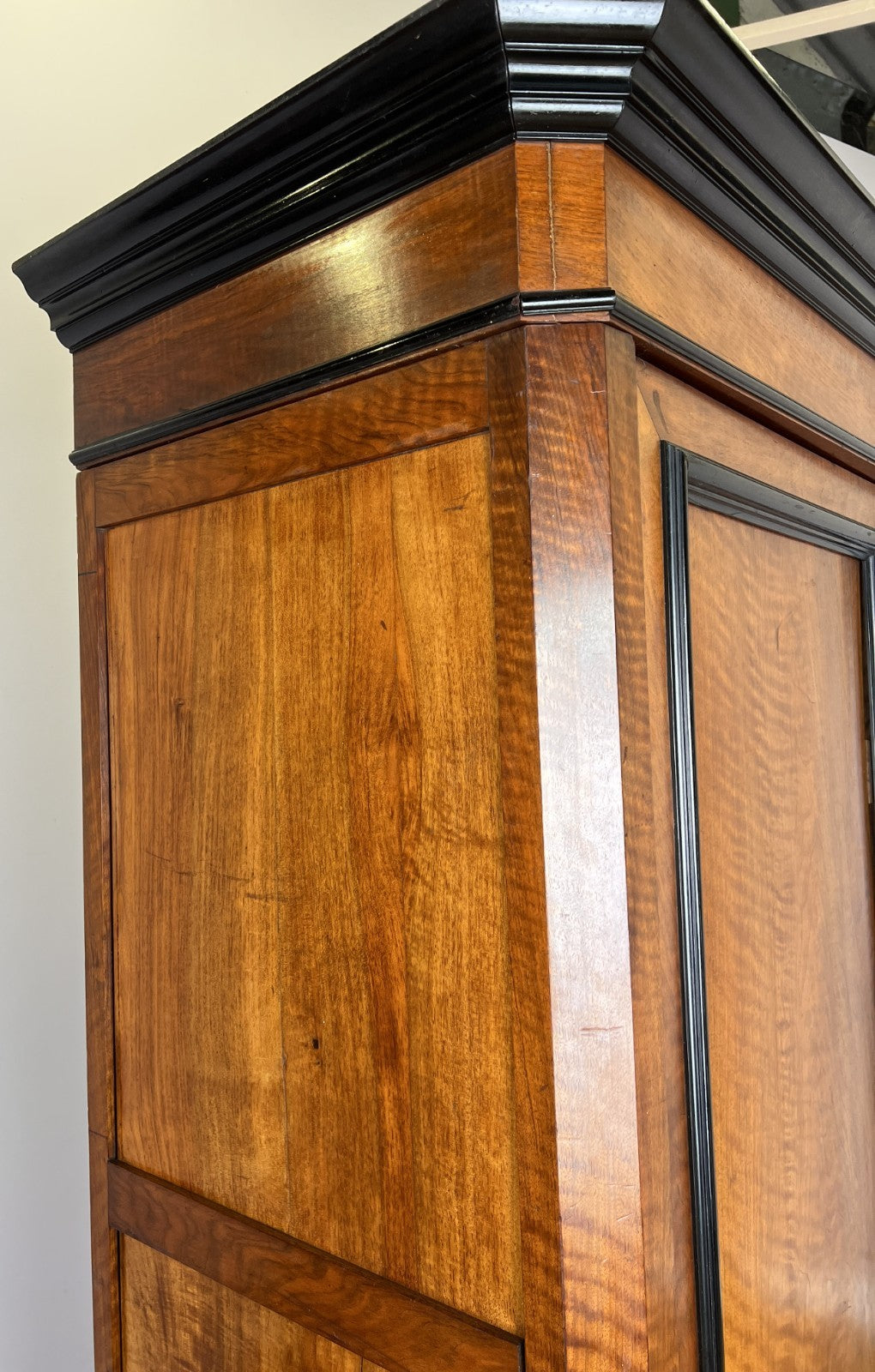 Wardrobe Antique French Style Walnut Two Door Carved Armoire Cabinet LOT 613210