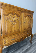 Cabinet Vintage French Louis XVI Style Oak Cupboard Carved Sideboard LOT 40173