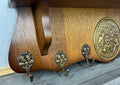 French Antique Coat Rack 6 Hooks Wall Shelf Carved Wood Coat Hanger LOT 22765