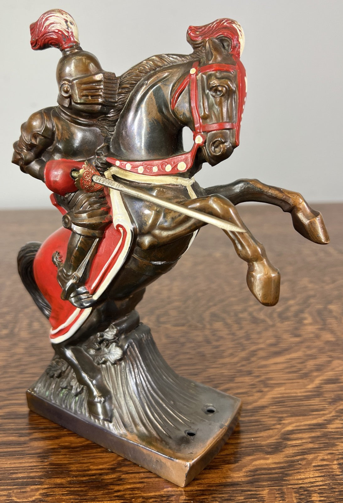 Figurine Vintage French Style Knight on Horse Metal Sculpture LOT 47573