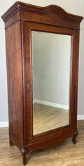 Wardrobe Antique French Style Walnut Mirrored Carved Armoire Cabinet LOT 61590