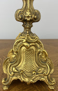 Candelabras Vintage French Brass Pair Ornate 3 Arm Candle Holders LOT 60457