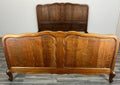 Bed Vintage French Louis XVI Oak Double Bed Frame Carved Headboard LOT 33351