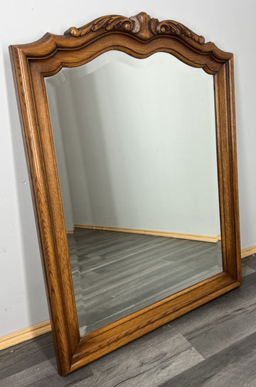 Vintage French Style Carved Oak Wall Mirror Ornate Wall Frame LOT 45370