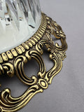 Ceiling Lamp Vintage French Brass Pressed Crystal Pendant Chandelier LOT 60006