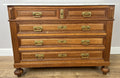 Chest of Drawers Antique French Style Oak Marble Top Carved Cabinet LOT 64483