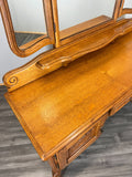 Vintage Dressing Table with Mirror French Oak Louis Vanity Table Makeup LOT 45225
