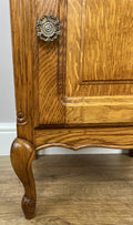 Pair of Bedside Tables Vintage French Louis Oak Nightstands Cabinets LOT 62957