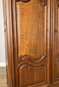 Wardrobe Vintage French Louis XVI Style Triple Door Oak Carved Armoire LOT 60786