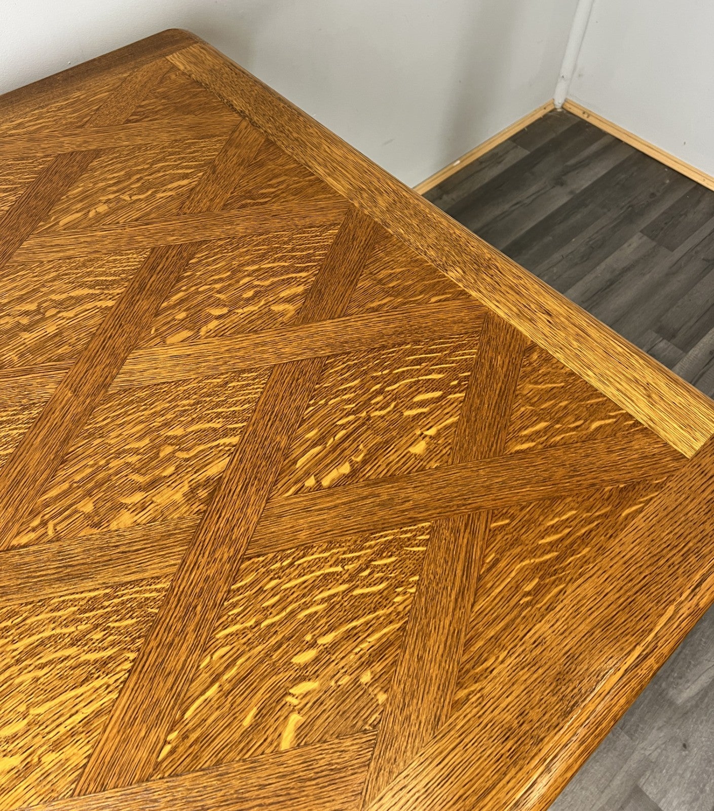 Dining Table Vintage French Louis XVI Carved Oak Extendable Table LOT 458111