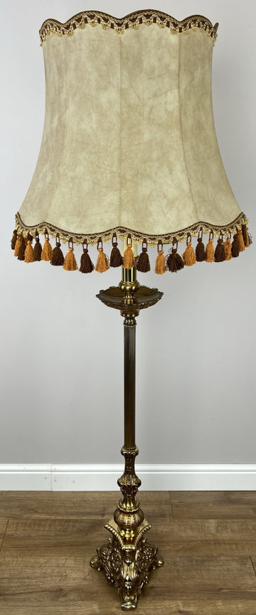 Floor Lamp Vintage French Style Standing Lamp Ornate with Tassel Shade LOT 60760