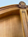Bookcase Vintage French Louis XIV Style Oak Glazed Display Cabinet LOT 6490
