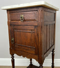 Bedside Table Antique French Style Marble Top Oak Cabinet Nightstand LOT 62463