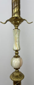 Standing Coat Hanger Vintage French Brass and Onyx 9 Hooks Coat Rack LOT 60758