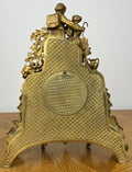 Clock Vintage French Brass Ornate Romantic Couple Mantel Clock LOT 605212