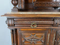 Sideboard Antique French Style Walnut Marble Display Cabinet Cupboard LOT 35768