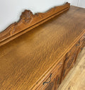 Sideboard Vintage French Louis Style Oak 4 Door Cupboard Carved Cabinet LOT 636313