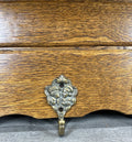 French Vintage Style Coat Rack Oak 5 Hooks Ornate Wall Shelf Coat LOT 47244
